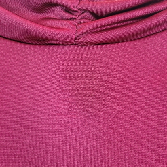 H&M burgundy scoop neck drape front sleeveless dress Y2K indie sleaze slinky L - Picture 7 of 9